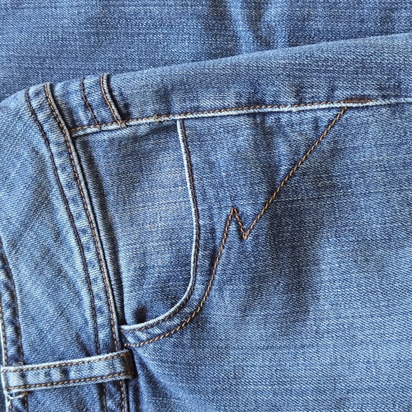 Leather trimmed flare leg jeans - Picture 7 of 10